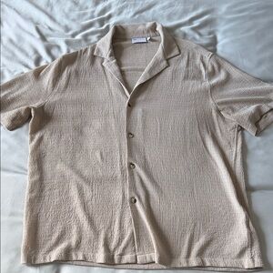 Beige Clubbing Button-Up Shirt